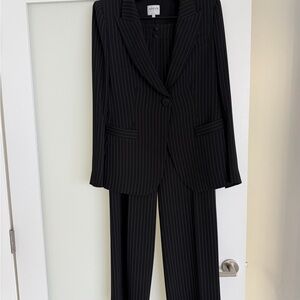 Armani Collezioni Black Pinstripe Pantsuit